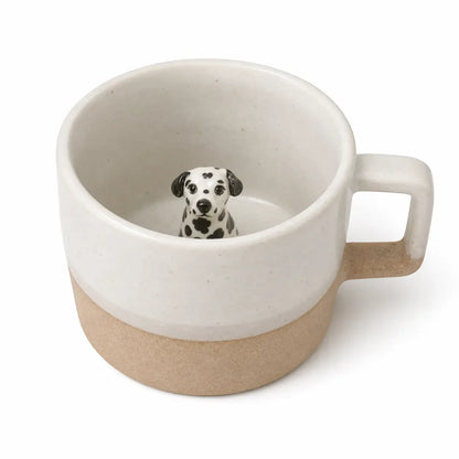 Personalisierte Skulptur-Tasse – Handmodellierte Tierfiguren im Bechergrund – Ansicht 1