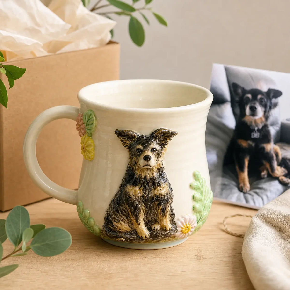 Individueller Relief-Becher nach Fotovorlage – Handgefertigte 3D-Keramikkunst (480ml) – Ansicht 4