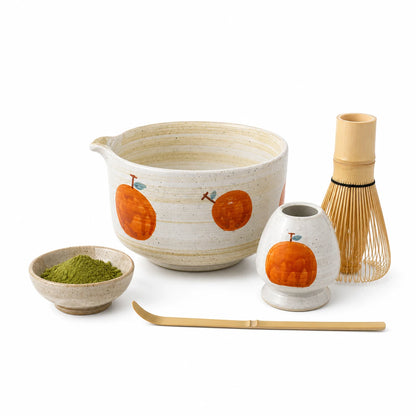 Individuelles Matcha-Set mit Wunschmotiv – Handbemaltes Unikat (4-teilig) – Ansicht 1